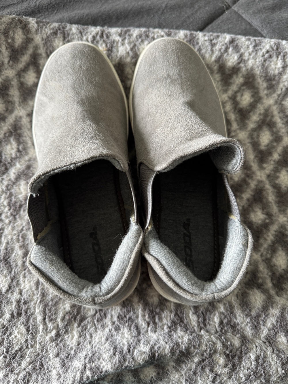 Soda Light Gray Suede wedge for women